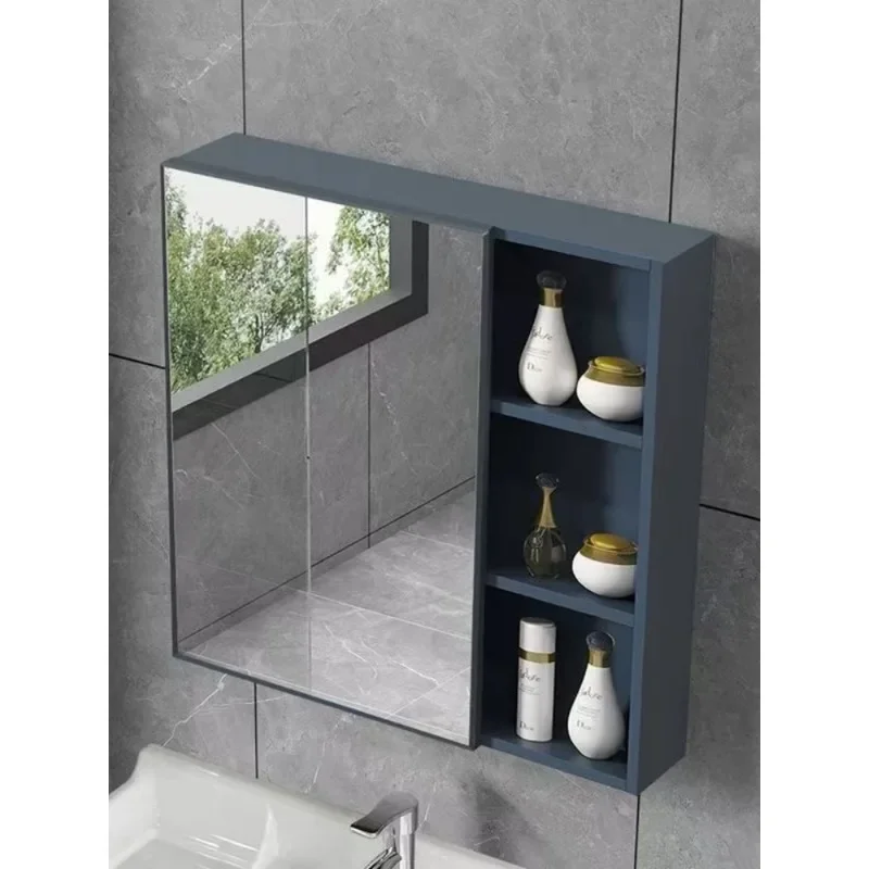 Nordic Mirror Cabinet Mirror Box Space Aluminum Bathroom Cabinet Combination Wall-mounted Storage Mirror Home Furniture