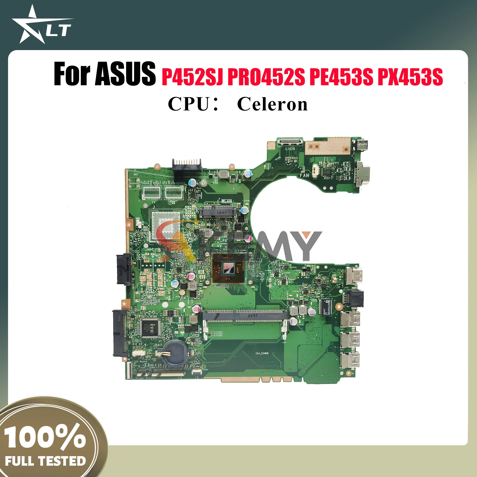 P452SA Laptop Motherboard For ASUS PRO452S PE453S P452S P452SA PX453S P452SJ Notebook Mainboard With Celeron CPU 108% tests OK