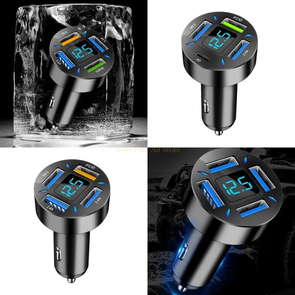 

J0MA QC3.0 2.4A USB Car Fast Charging for Four Vehicle Mounted Cell-Phone