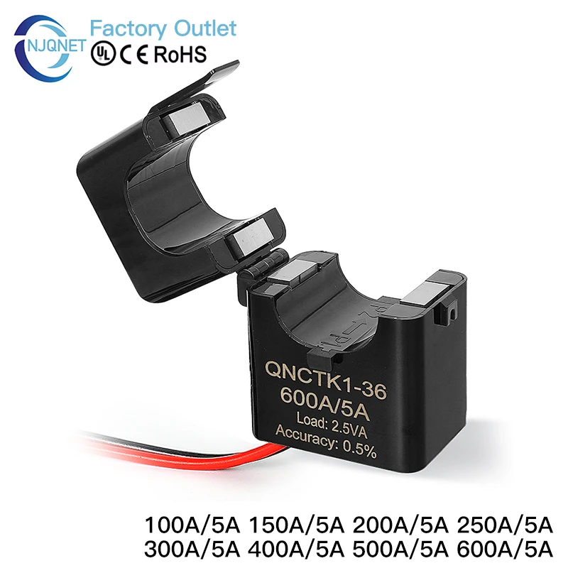 Class 0.5 Split Core Current Transformer Open Type QNCTK1-16 50 5 100a 5A 200A Clamp CT Current Sensor