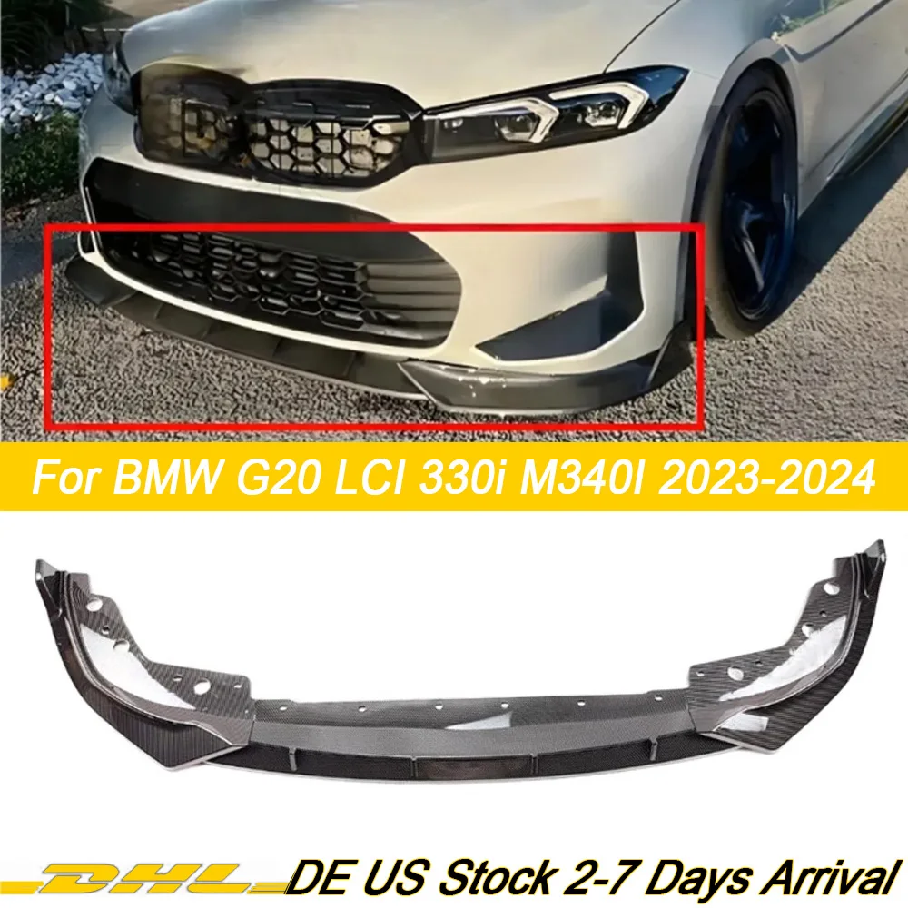 

Maxton Style Car Front Bumper Spoiler Lips Splitter For BMW G20 LCI 330i M340I 2022-2025 GT Style Front Bumper Lip Kit