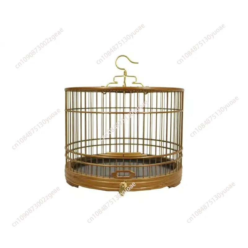 Old Bamboo Leather Polishing Drawer Bird Cage Boutique Cage White Eye Siskin Hibiscus Indigo Jade Bird Finch Spring