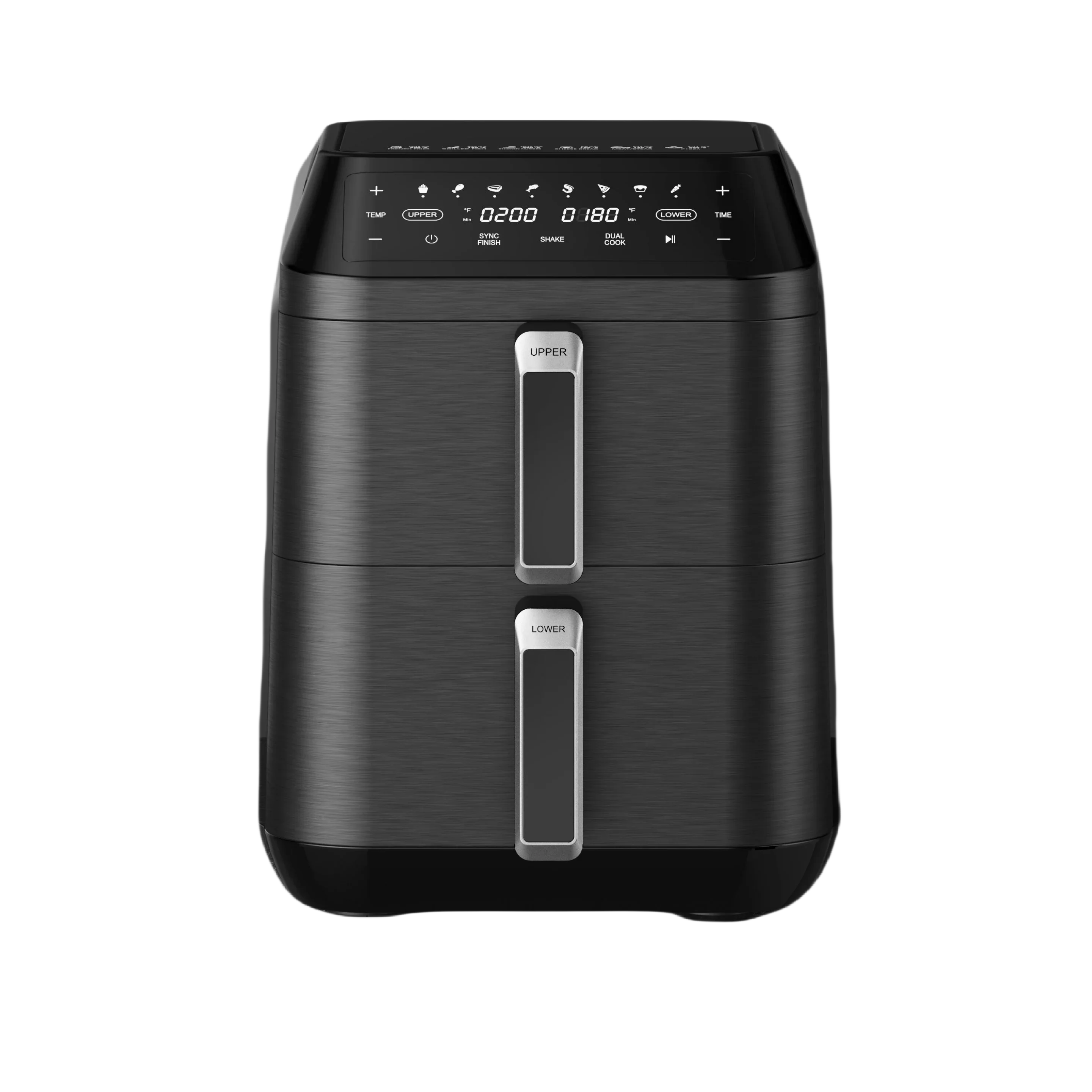 New Design Upper And Lower Heating,Large Capacity 12 Liter Electric Digital Dual Basket Overheat Touch Screen Air Fryer