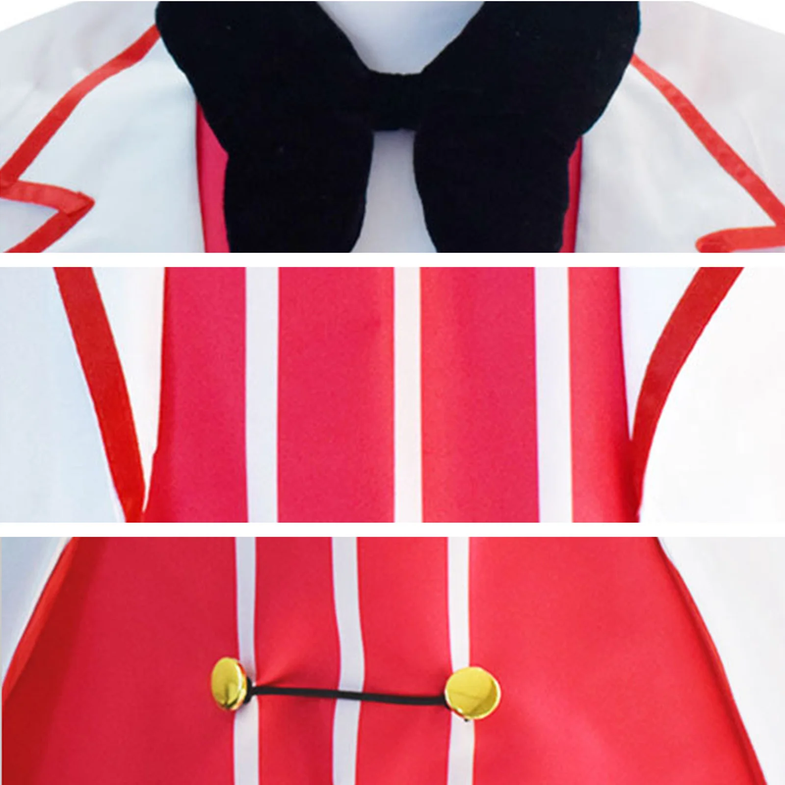 Fato de Cosplay Lucifer Morning Star para Homem, Anime Hazbin, Roupas de Palco, Uniforme Branco com Chapéu, Luvas Bow-tie, Cos em Stock