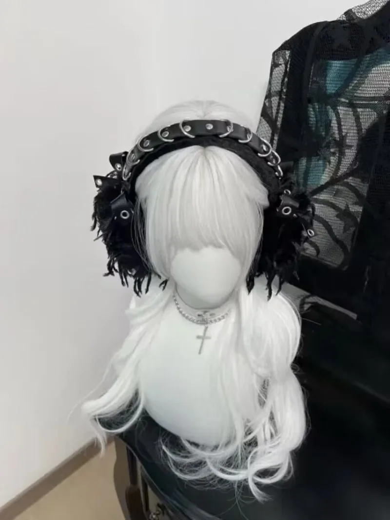 Original-Ohrenschützer im Gothic-Stil für Wärme, Darkly-Serie, Punk, Anti-Kälte, subkulturell, faltbar, Plüsch, Y2k-Ohrenschützer, Winter-Zubehör