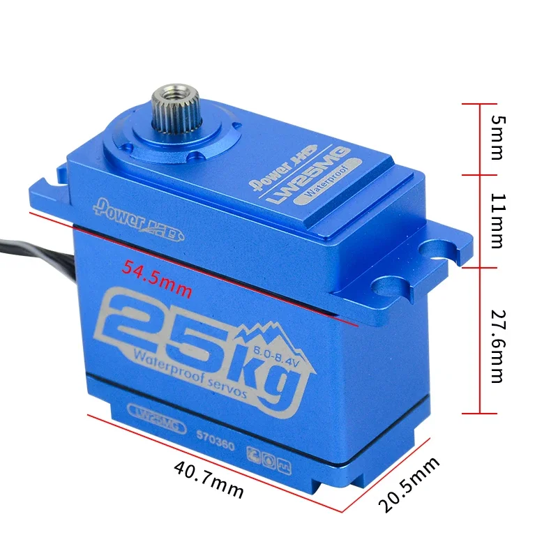 Power HD LW25MG KM2 Crawler Waterdicht Metaal 25KG Hoog Koppel Digitale Servo RC Auto Onderdelen Servo Stuurinrichting 1/8 1/10