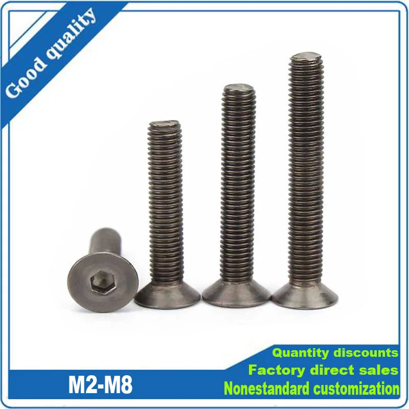 

2/5pcs M2 M2.5 M3 M4 M5 M6 M8 TA2 Pure Titanium GB70.3 Hexagon Hex Socket Head Flat Countersunk Allen Bolt Screw 3-60mm DIN7991