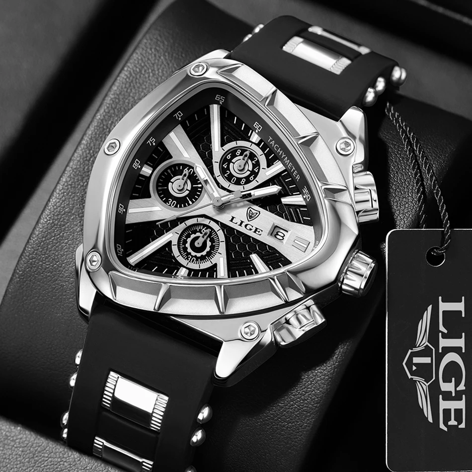 2024 LIGE Mens Watches Top Brand Luxury Waterproof Quartz Watch For Men Sport Military Date Chronograph Wristwatch Reloj Hombre