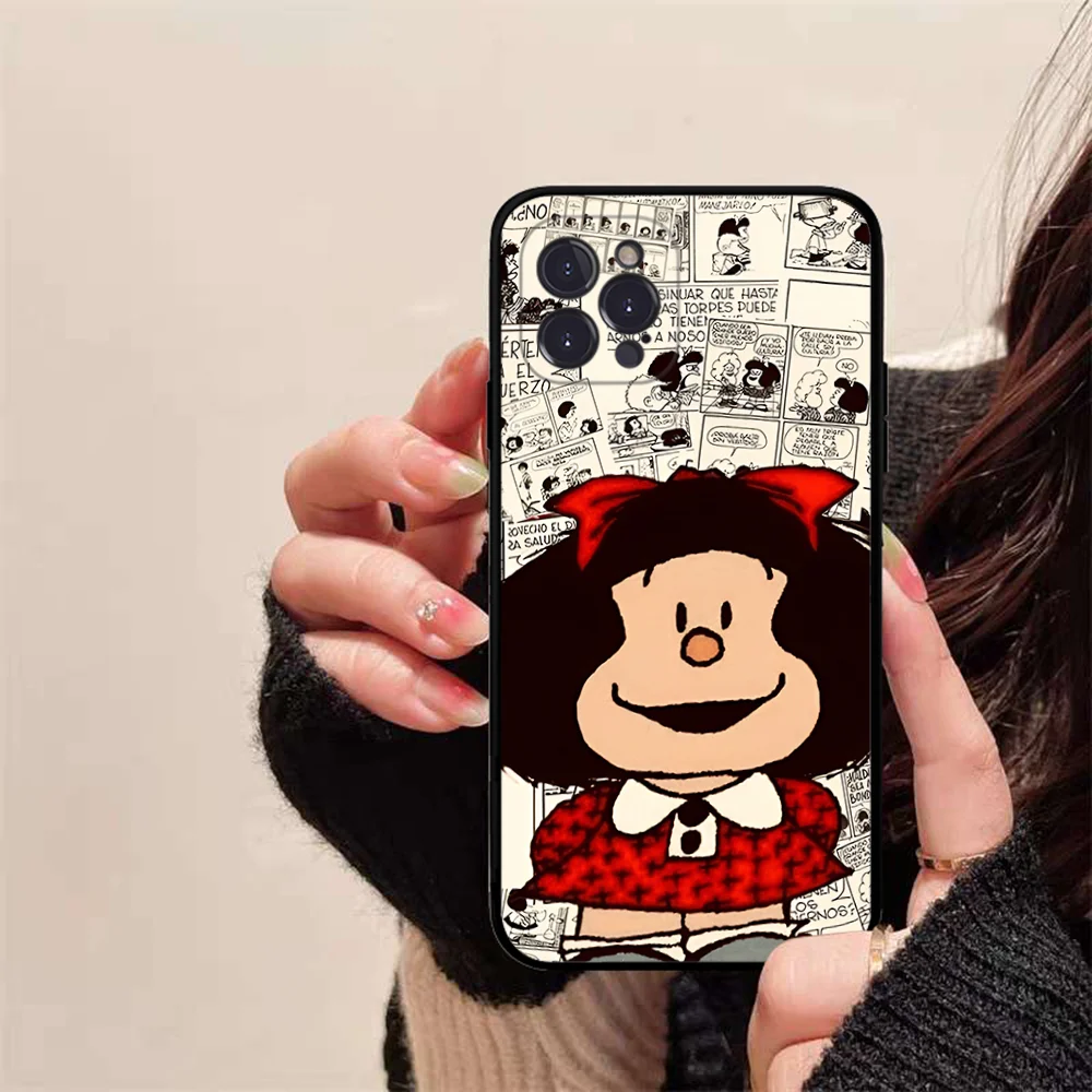 M-Mafalda Cartoon Phone Case for iPhone 15 8 7 6 6S Plus X SE 2020 XR XS 14 11 12 13 Mini Pro Max Mobile Case