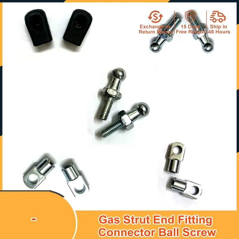 

10mm M8 M6 Universal Lift Support Body Connection Boot Gas Damper Strut End Fitting Connector Ball Screw Bolt Pin Joint Valve