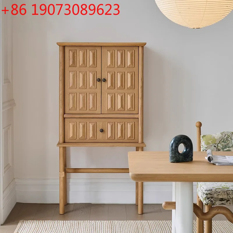 

Французский ретро бревенчатый сундук, средний антикварный высокий шкаф из цельного дерева, гостиная, входная стена, шкаф для хранения вещей