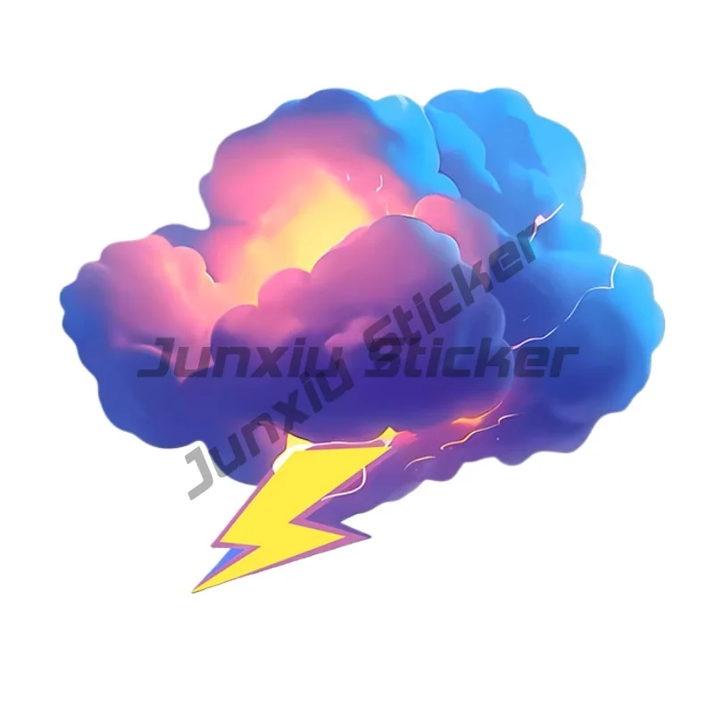 

Lightning Clouds Waterproof Motorcycle Stickers for Motorbike Fuel Tank Car Bumper Trunk Rear Windshield Window Vinyl Decals