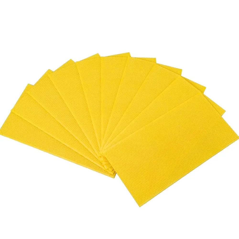 

Yellow Beehive Wax Coated Foundation Sheet, Waxed Honey Comb Foundations for Beehives, 8-1/2-Inch Deep Beehive Frames