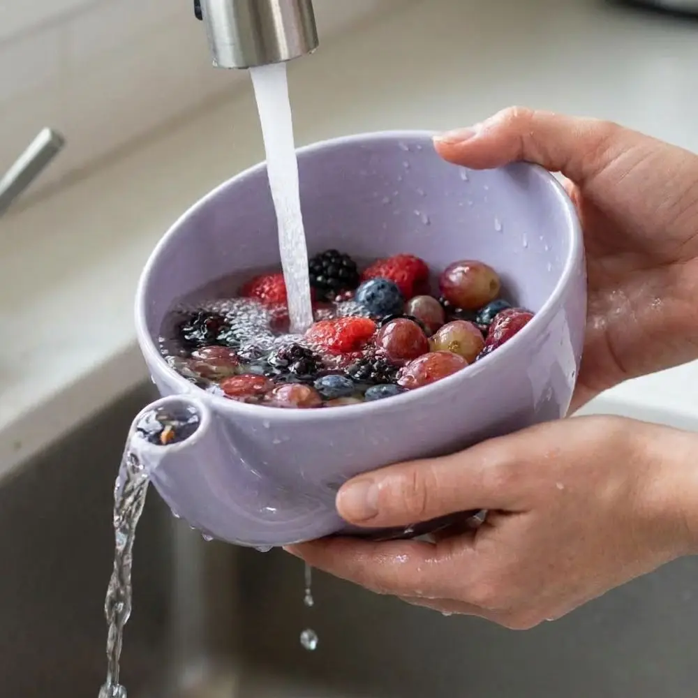 3D Printed Automatic Fruit Washing Bowl Large Capacity Quick Drain Swirl Berry Washing Drain Bowl Central Flow Guide