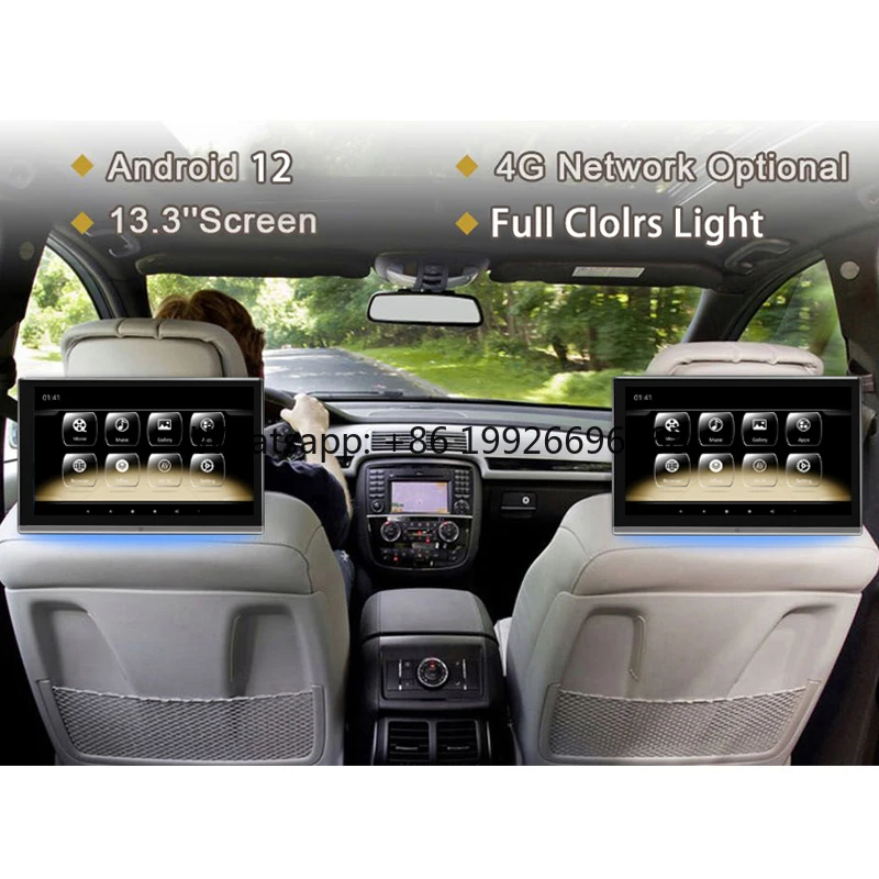 

13.3 Inch 1920*1080P OLED Screen Smart TV Rear Seat Entertainment Display WiFi Car Android Headrest Monitor Universal Automotive