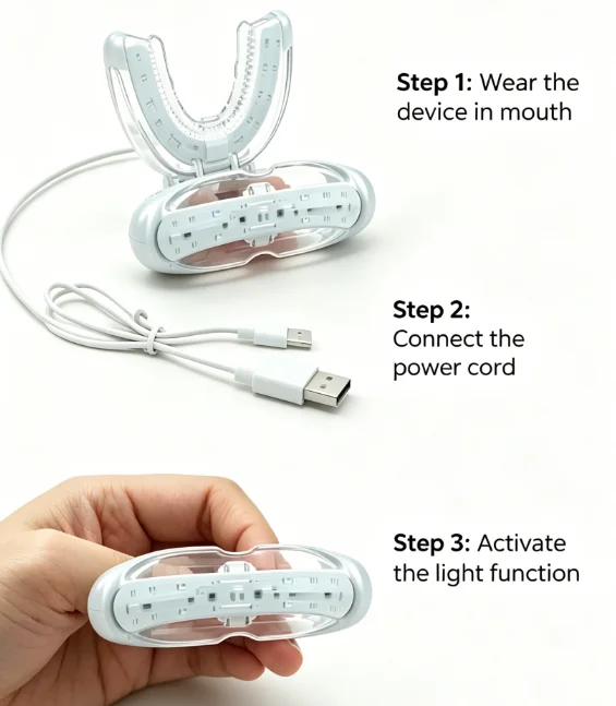Teeth Whitening Effects - 650nm infrared LED light treatment equipment,