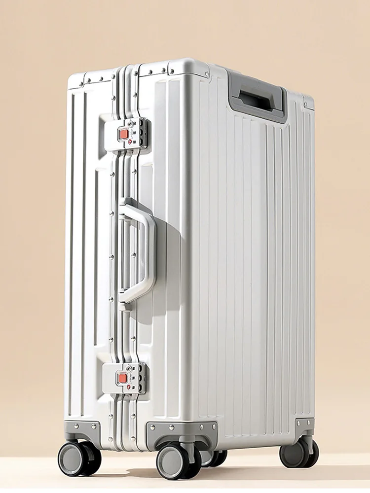 

20/24/28 дюймов 100% алюминиевый дорожный чемодан на колесиках, тележка для багажа для женщин и мужчин, ручная кладь для салона, посадка на посадку