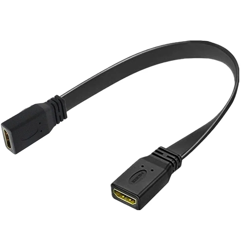 Gold-plated HDMI-Compatible With Flat Male Female Extended HD Cable, Version 1.4 Supports 3D 1080p TV to Computer Cable