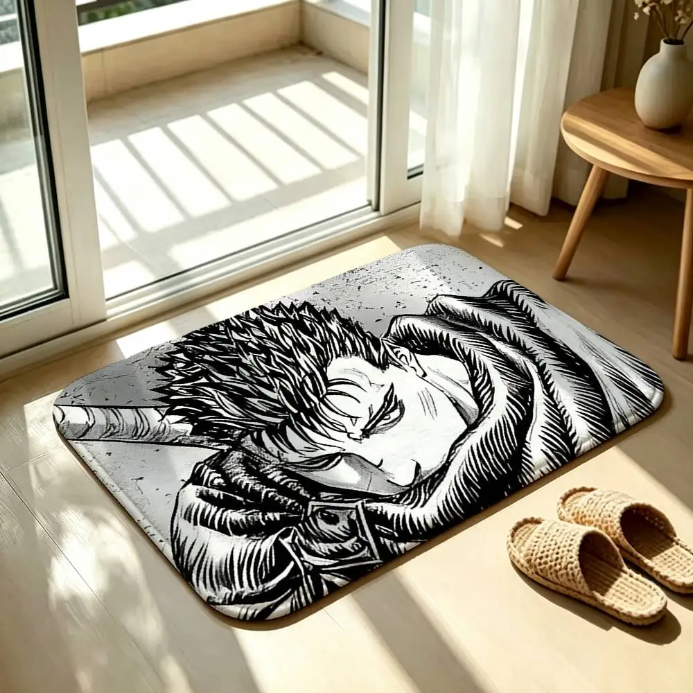 Berserk Guts Hot Anime Floor Mat Soft Non Slip for Entry Door Bathroom Indoor Home Decorative Carpet