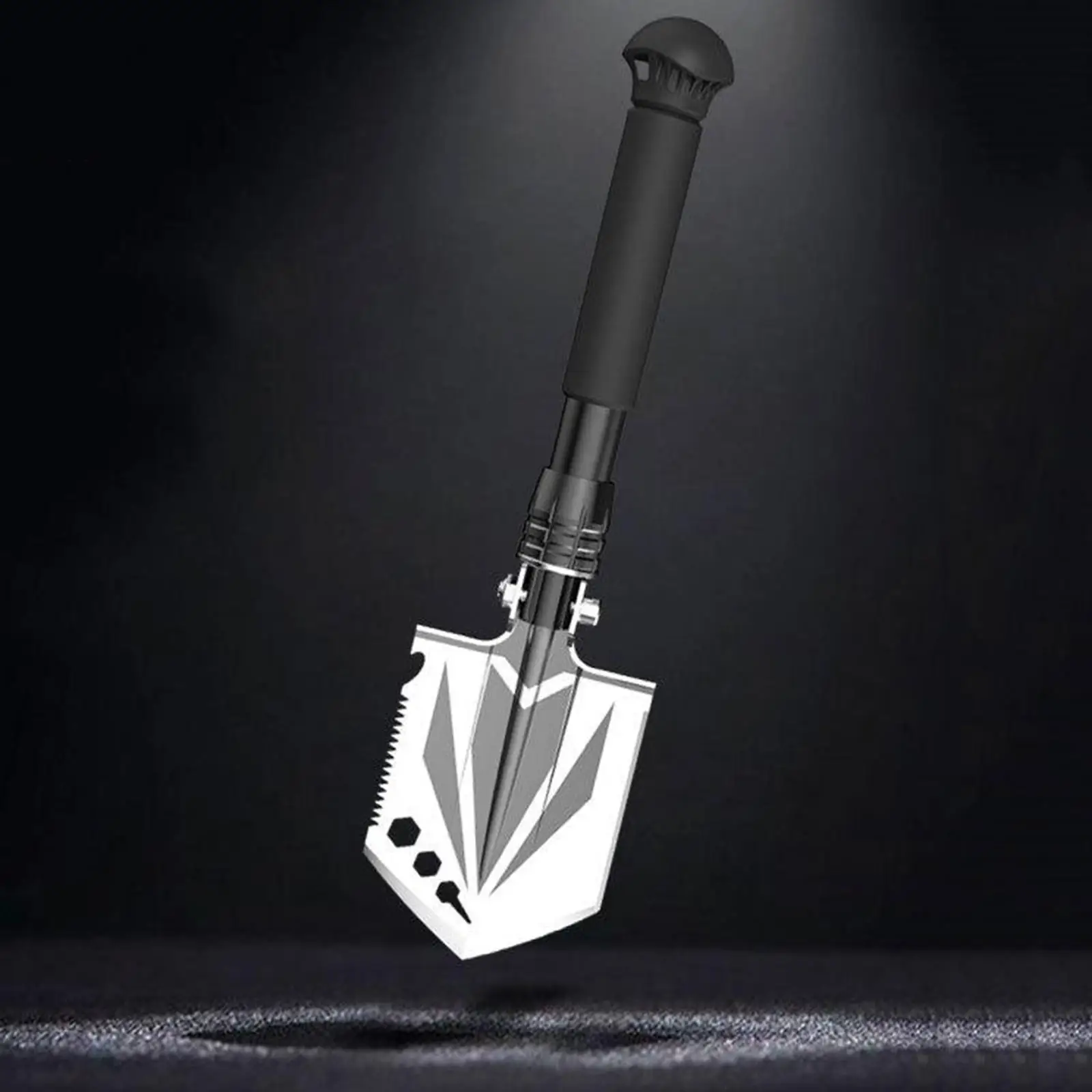 Heavy Duty Folding Shovel for Outdoor Camping Hiking with Axe Break Ice Function and Can Opener Bottle Tool