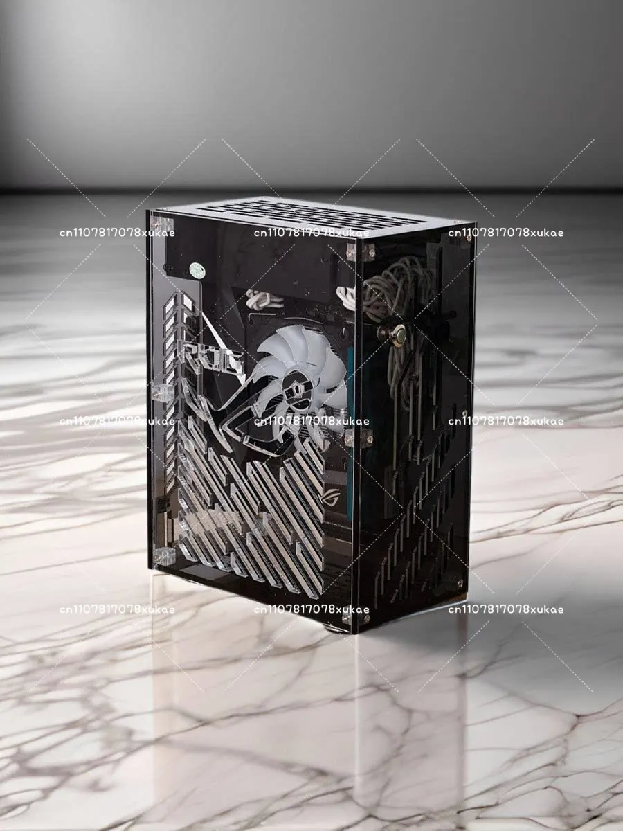 Compact Small 1U Semi-high Knife Card ITX Portable Full Transparent Side Transparent Small Main Case