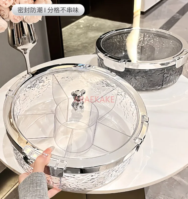 Sealed Nut Snacks Display Plate for Chinese New Year Dried Fruit Plate Storage Box High end Fruit Plate in Living Room