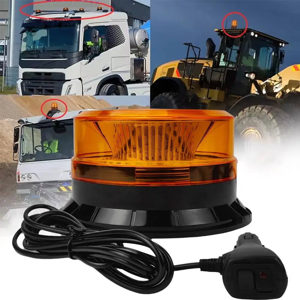 

12V-24V Car Roof LED Warning Flashing Light 360 Degree Rotation Emergency Warning Light for Car Trucks Q7V2