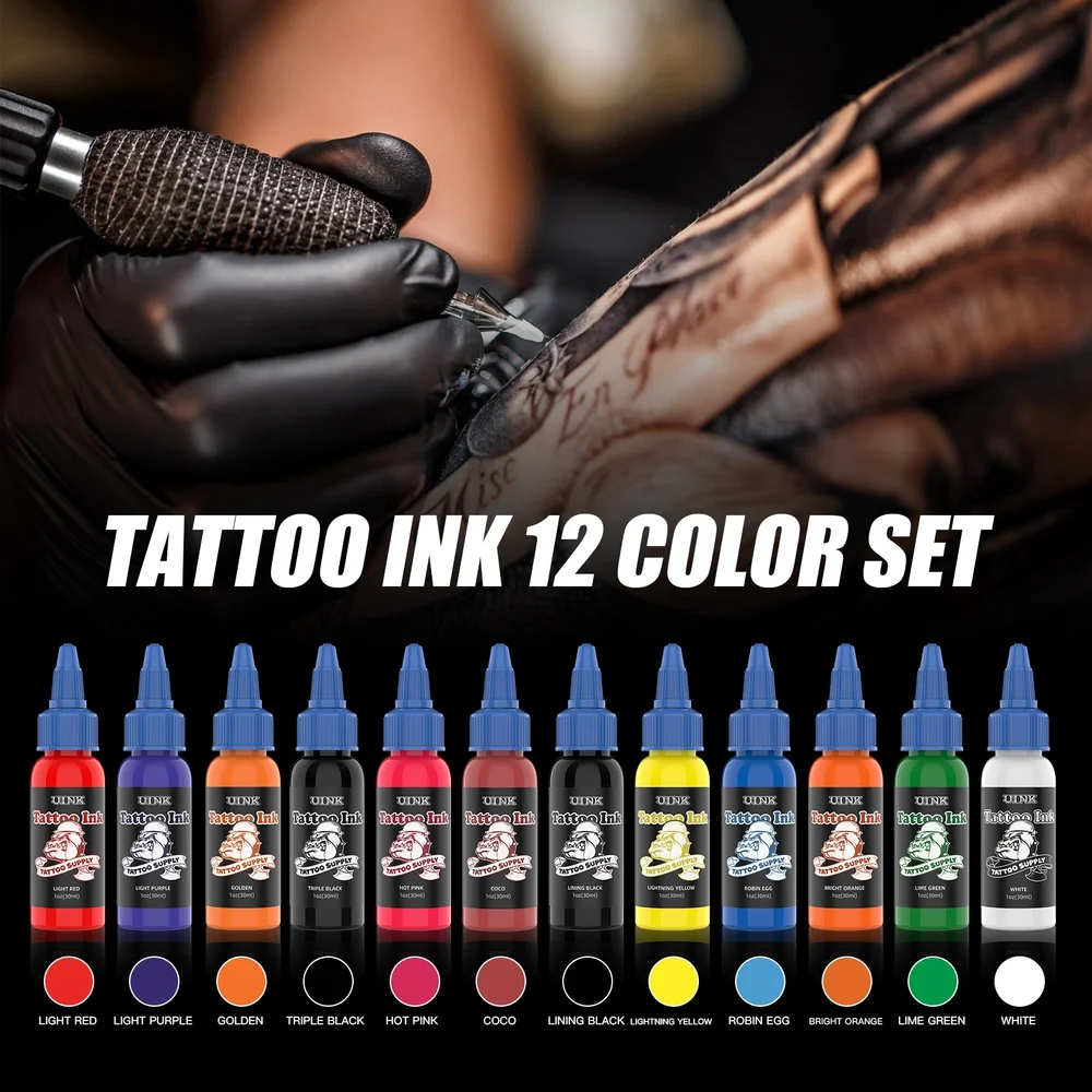 30ml/12Colors Colored Drawing Used For Human Skin Safe High-quality Tattoo Ink Body Art Creative Designs For Tattoo Artists