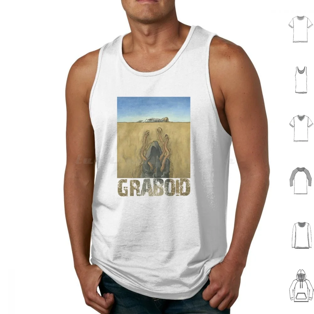 Graboid Tremors Tank Tops Print Cotton Tremors Graboid Horror Kevin Bacon Movies 90s Monster Sci Fi Burt Gummer Graboids