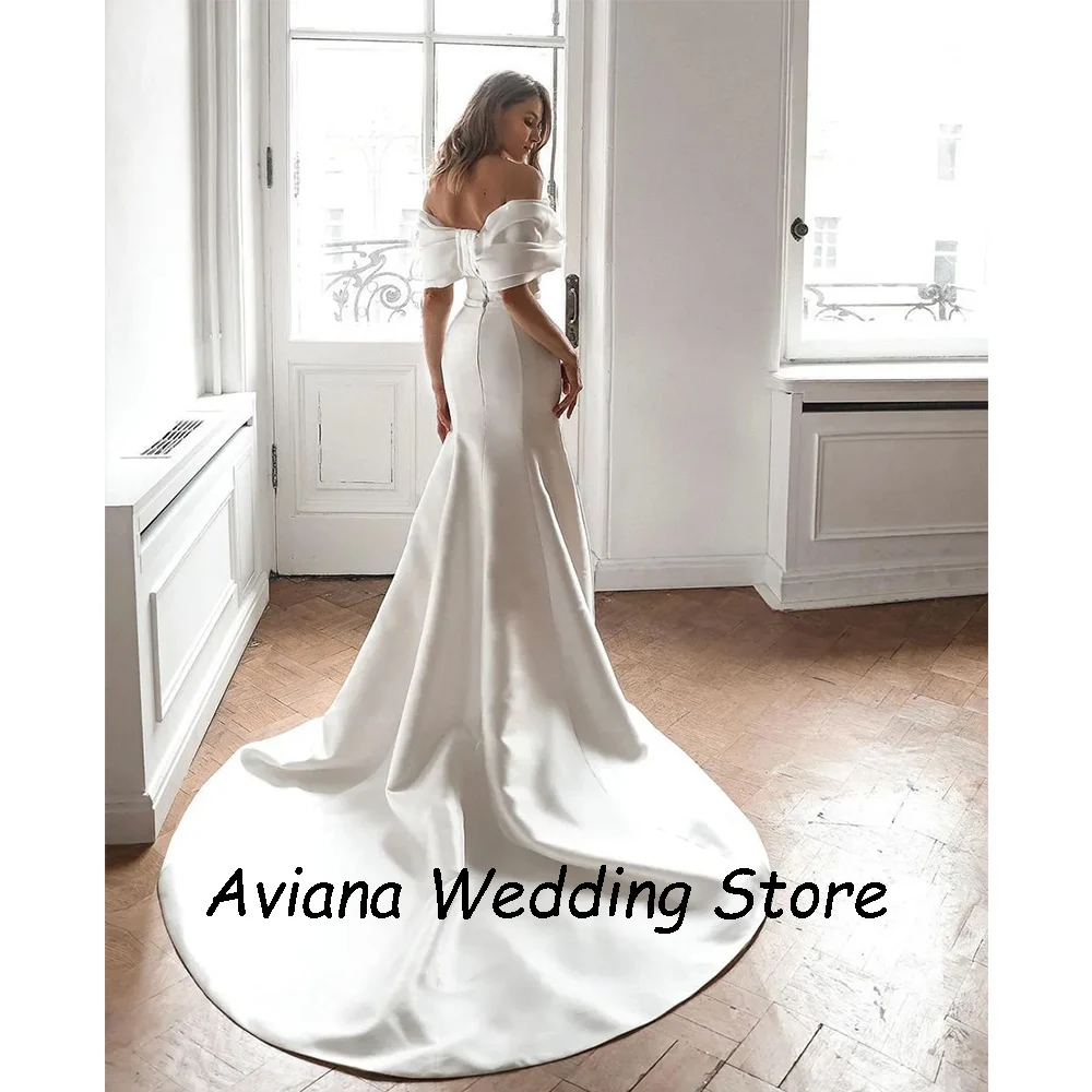 Customized Ruffles Elegant Long Mermaid Wedding Dresses Vintage Off The Shoulder Sweep Train Women Vestidos De Novias 2025