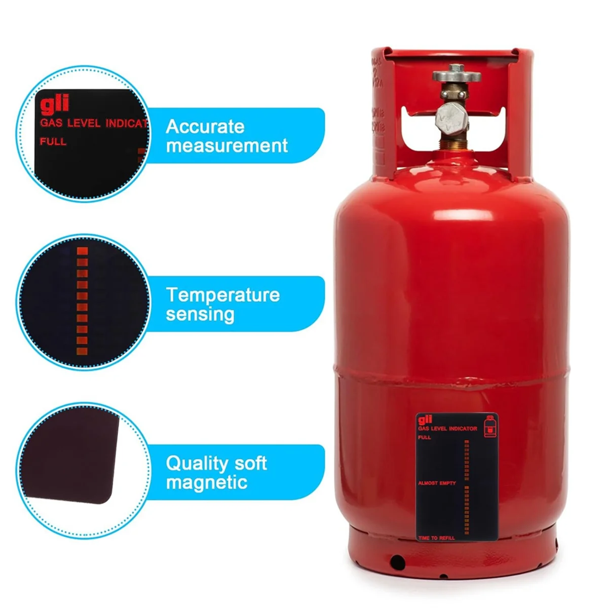 

AA25 2-Pack Propane Tank Gauge Level Indicator, Reusable Level Stickers for BBQ, Camping, Home Kitchen