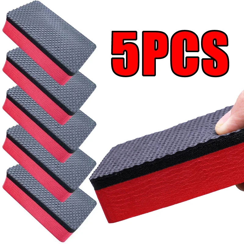 

5pcs Car Magic Clay Sponge Bar Pad Decontamination Sponge Block Cleaner Cleaning Eraser Wax Polish Pad Car Washing Tool