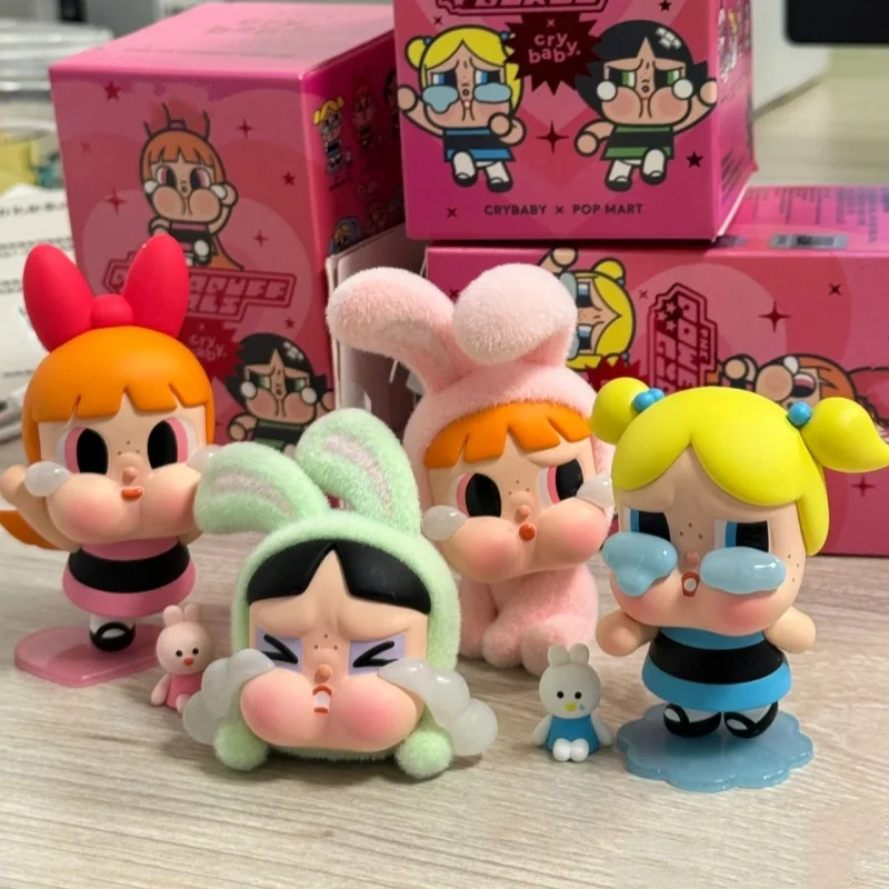 12pcs Crybaby Bubbles Anime Co Branded Series Handmade Blind Box Flocking Collection Ornament Model  Adult Mystery Toy Gift