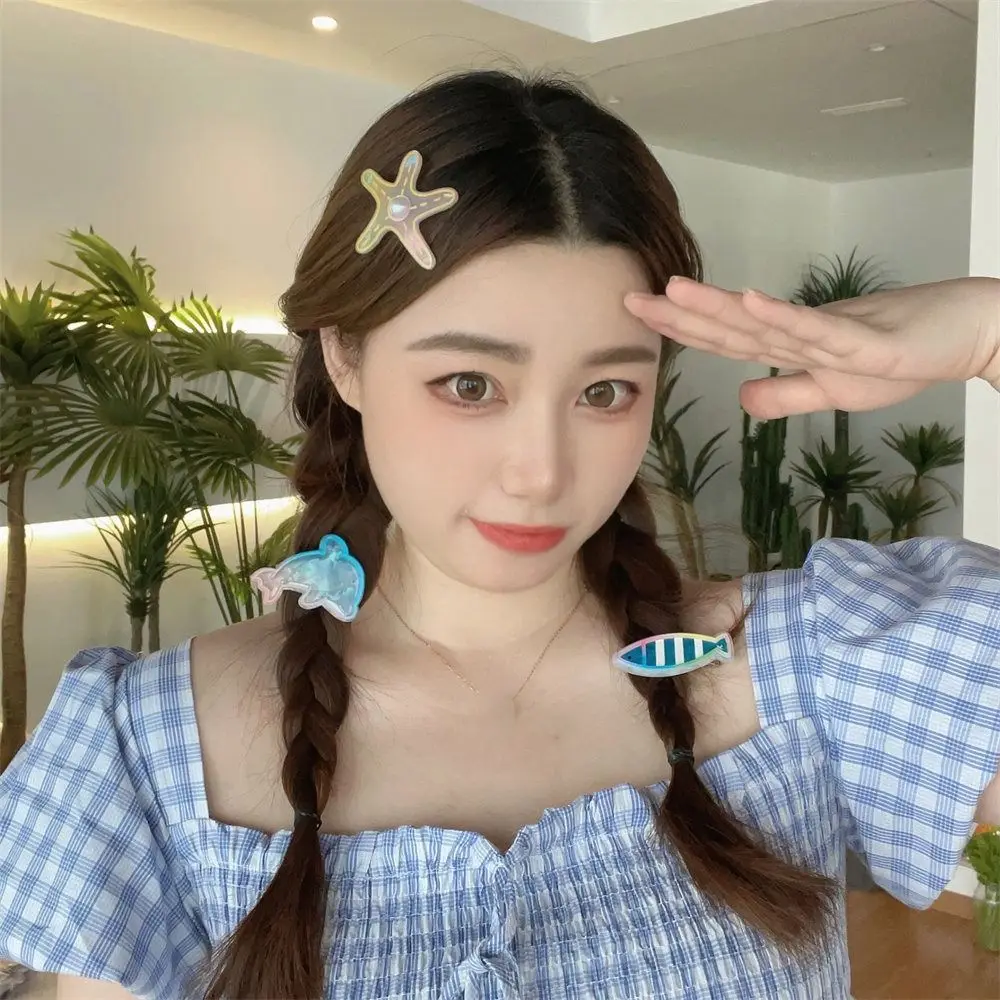 

Cute Conch Ocean Fish Hairpin Seaweed Coral Dolphin Hair Clips Dolphin Animal Animal Duckbill Clip Daily