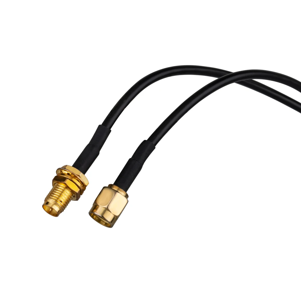 Cable de extensión macho a hembra, RP-SMA conector SMA, Cable alimentador de cobre para Coaxial, tarjeta de red WiFi, antena de enrutador RG174