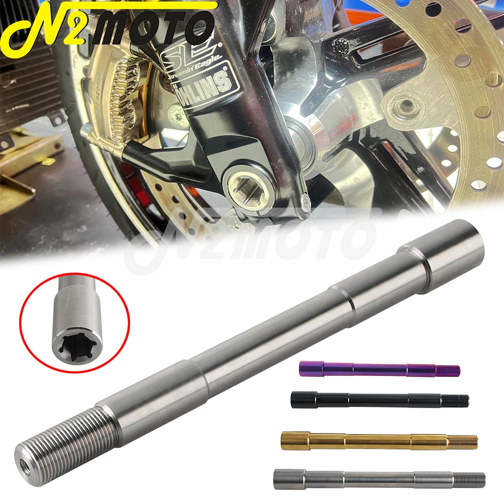 Motorbike Replacement Front Axle Wheel Axle For Harley Touring Screamin' Eagle X Öhlins Inverted Fork Legs P/N 45400392 45400393
