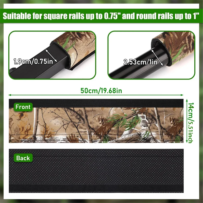 Camouflage Tree Stand Rail Pads Non Slip Armrest Cover Hunting Tripod Shooting Rail Pad Climbing Stand Outdoor Deer Hunting Gear