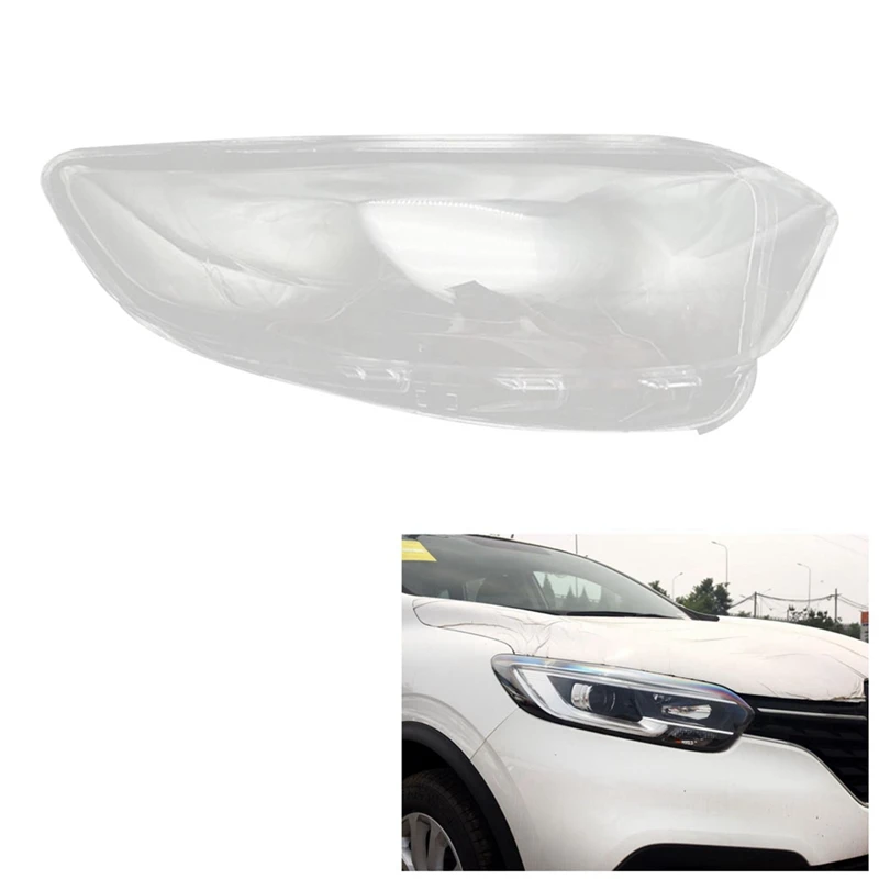 Car Headlight Shell Lamp Shade Transparent Lens Cover Headlight Cover for Renault Kadjar 2016 2017 2018 Right Side