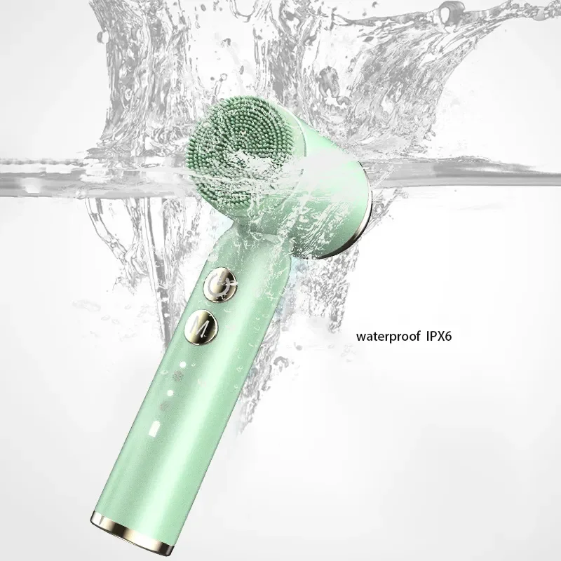 منظف الوجه الكهربائي المقاوم للماء 6 في 1 قابل لإعادة الشحن مع فرشاة تنظيف الوجه الدوارة ووظيفة التدليك #1