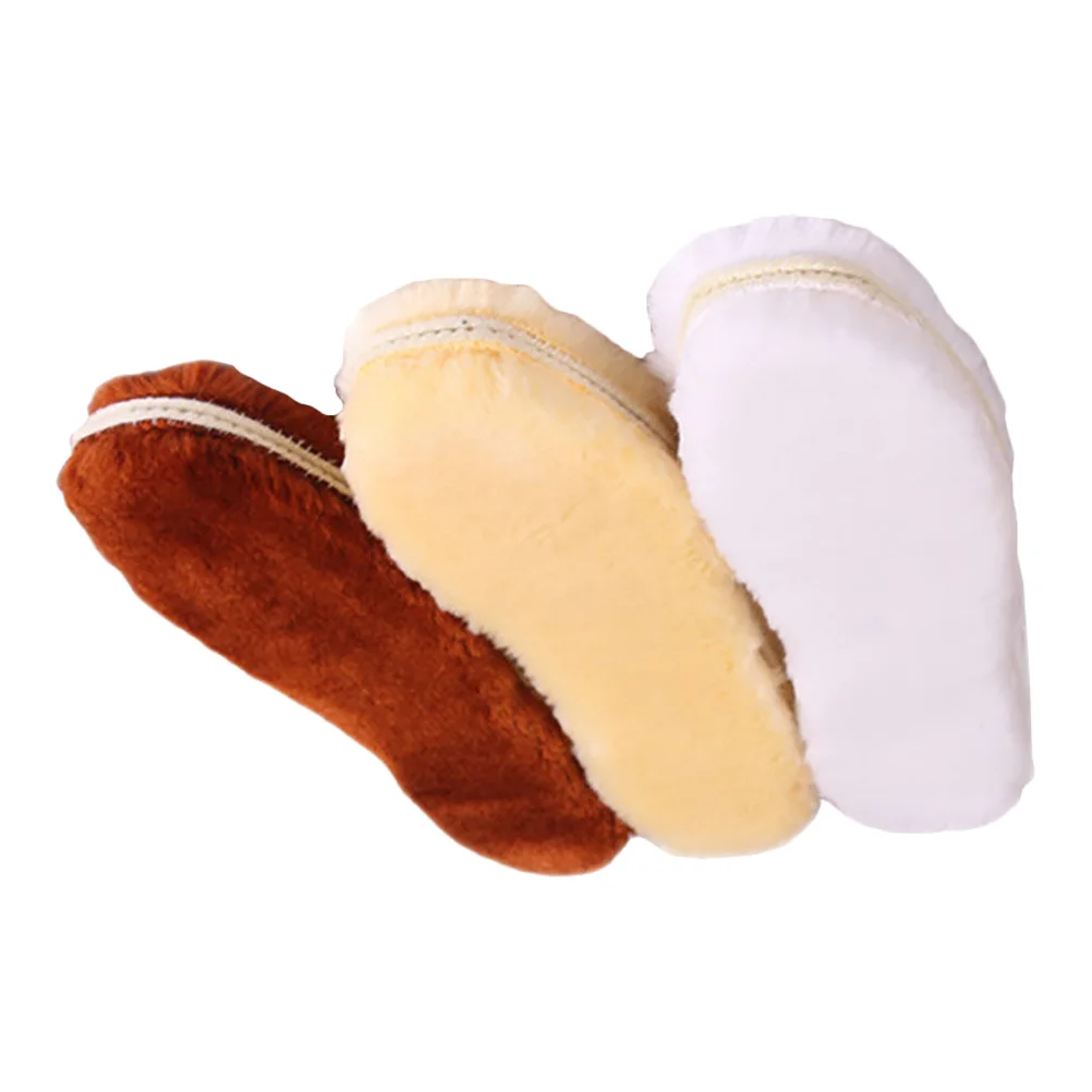 9 Pairs Winter Warm Insoles Thicken Shoe Pads Fashion Plush Shoe Pads Simulation Wool Insoles (Size 38 Random Color)