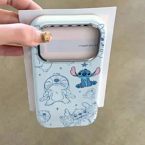 Trendy Stitch Angel Couple Phone Case For IPhone 17 11 12 14 13 16 Pro Max 15 Plus 17 Air 16e Silicone Plating Metal Lens Cover