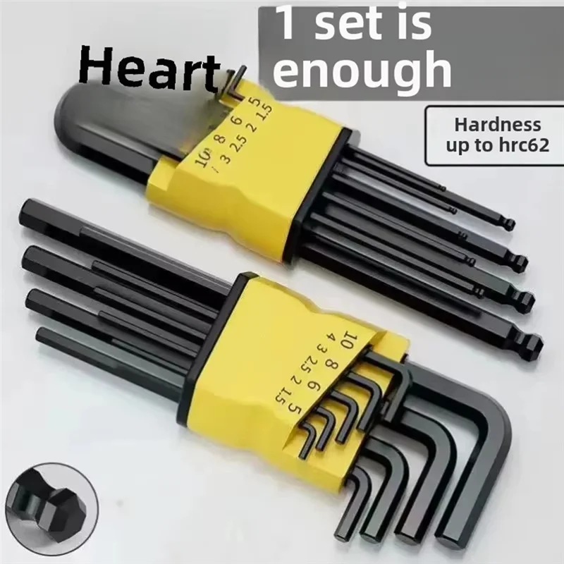 

【Hot-Selling!】9Pcs Hex Wrench Screwdriver Ideal For Motorcycles & Bicycles Universal Torque,Long Metric