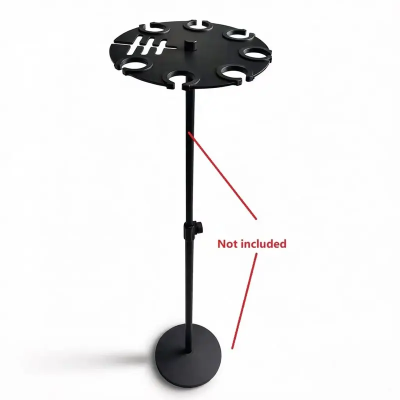 Wired And Wireless Mic Stand Mount With 7-Slots, Cables Clips, Wear-Resistant Microphone Holder And Organizer Storage