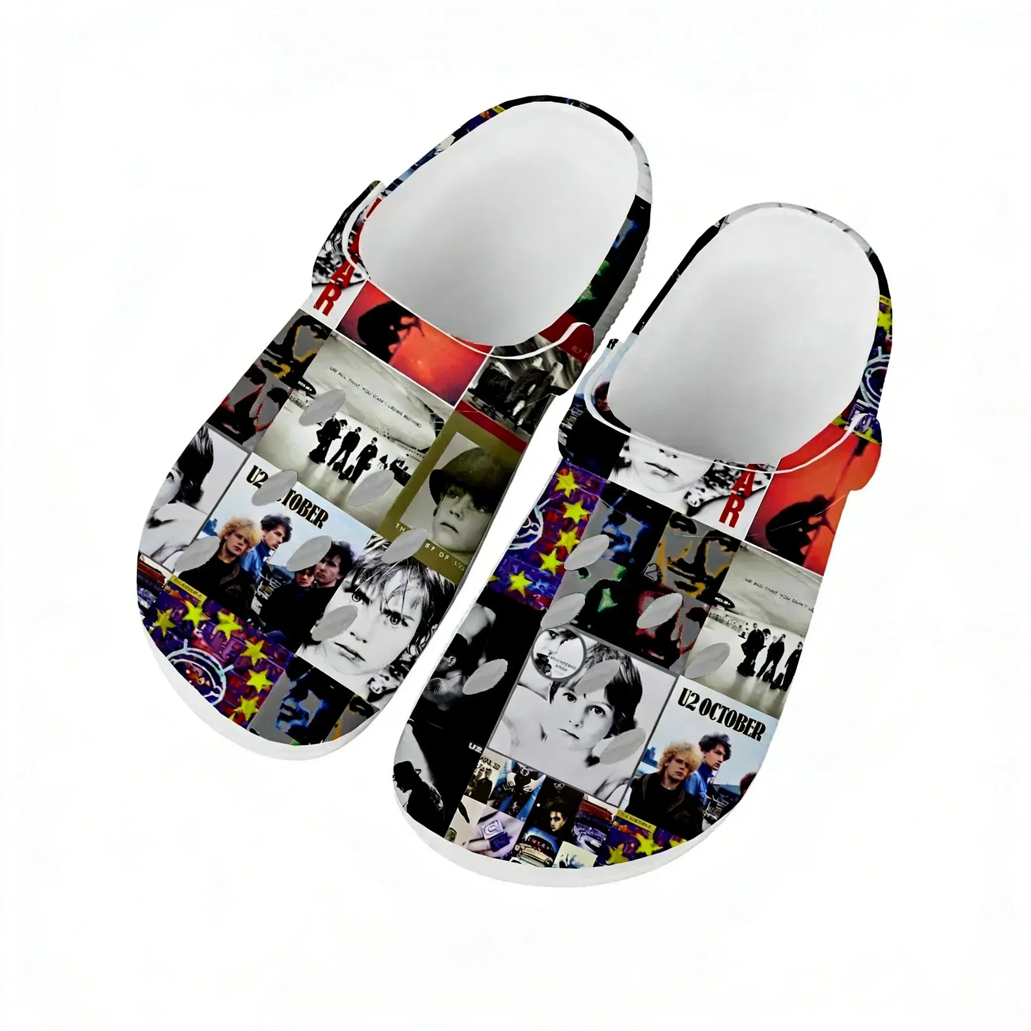 U2 Sandals Mens Women Youth Boy Girl Water Shoes Home Garden Clogs Rock Band Music Fans Custom Made Breathable Hole Slippers view 3