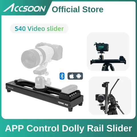 Toprig S41 Slider  Speed Adjust/Time-Lapse/120° 16inch/40cm Motorized Camera Slider Button/APP Control Dolly Rail Slider