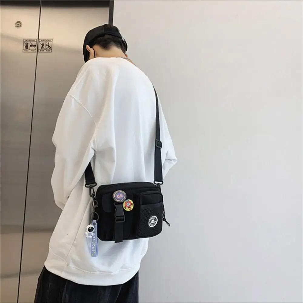 

Small Quick-dry Canvas Shoulder Bag Portable Harajuku Men Crossbody Bag Coin Pouch Pendant Mobile Phone Pack Male
