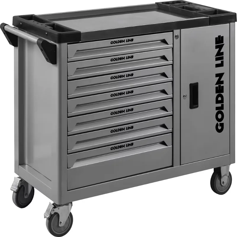 7-Drawer Rolling Tool Trolley Cart Stainless Chest Cabinet Workshop