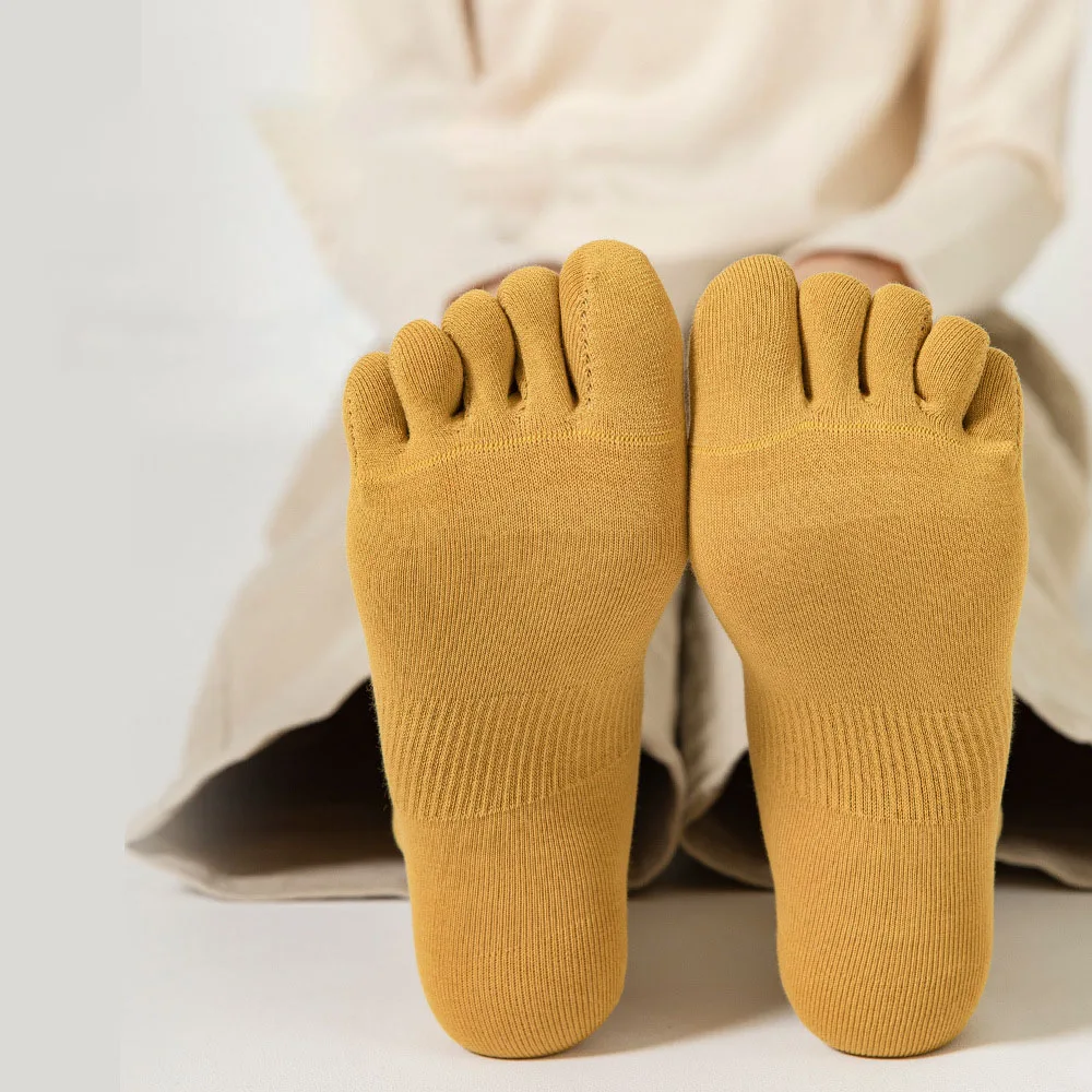 

New Solid Color Cotton Five Toes Socks Five Fingers Socks Women Men Breathable Crew Socks Sports Running Elastic Five Toe Socks