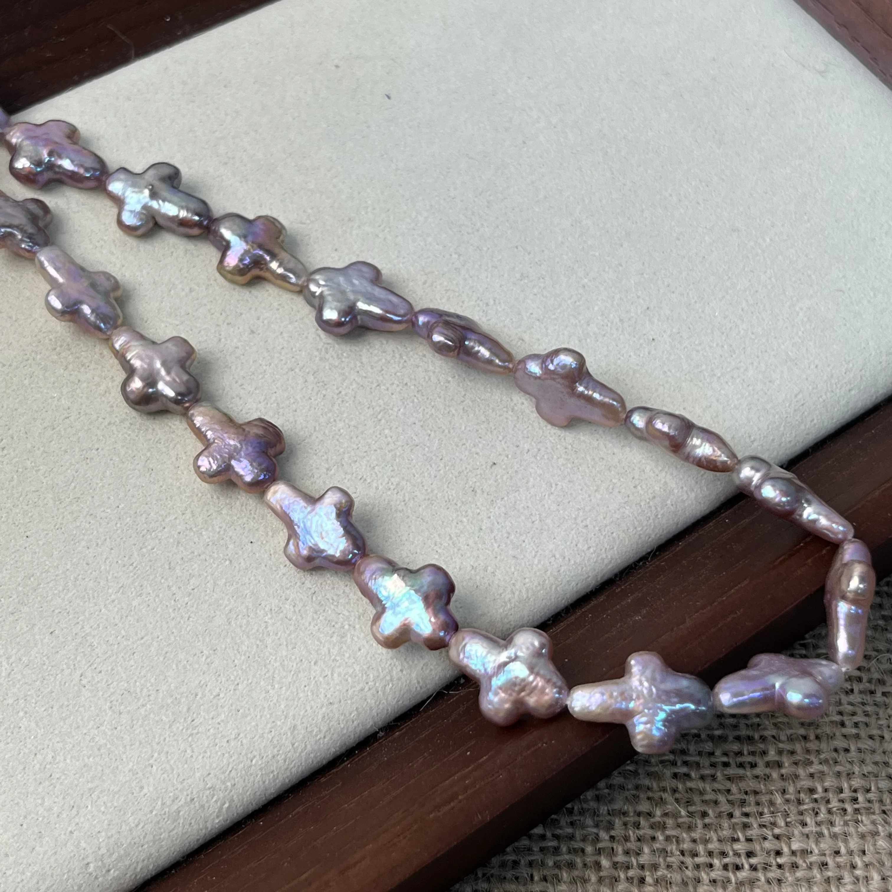 

10x14mm5A Small Natural Freshwater Purple Cross Bead Pearl Isolated Jewelry Make DIY Necklace Bracelet Accessories Wedding Women