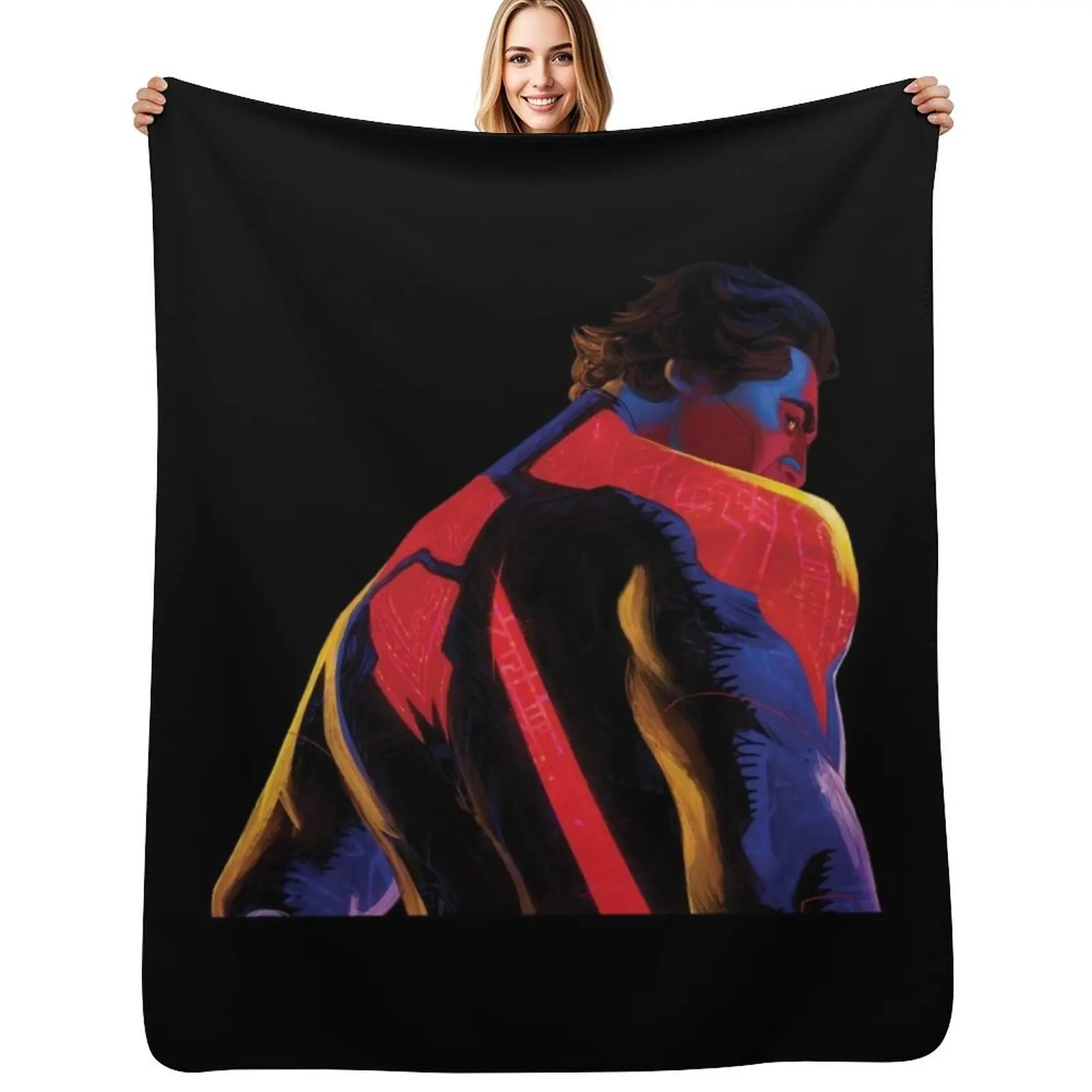Miguel o’hara’s back, png Throw Blanket Soft Bedroom Blanket for Night Sleeping